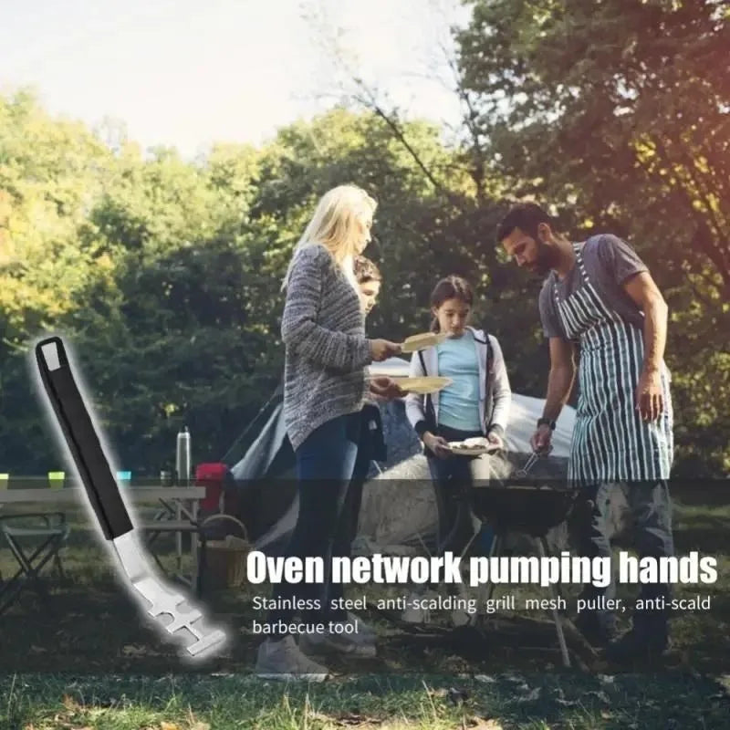 Anti-Scald Grill Grate Lifter Heat-Resistant Cooking Grate Lifter Tool Grill Accessories Lifte The Grill Net Outdoor BBQ Tools