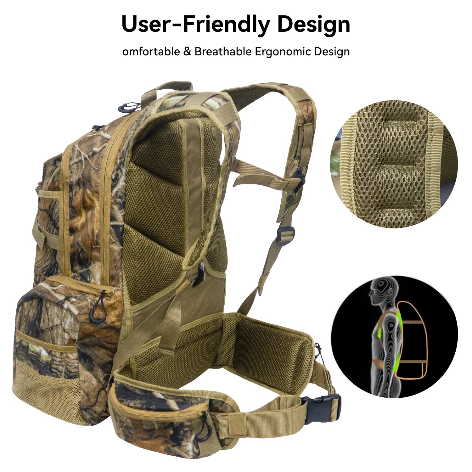 WESTTUNE Man Strategic Tactical Backpack Outdoor Waterproof Camping Hunting Sport Bag Hunting Backpack for Rifle Bow Gun