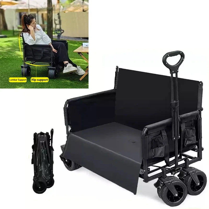 Outdoor multifunctional camping vehicle, stall, folding small cart, outdoor sofa, camping vehicle, multi-purpose folding vehicle