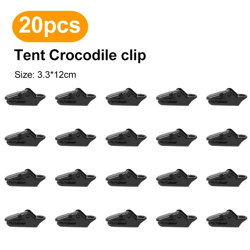 10/20/50pcs Sturdy Tent Clips for Outdoor Tarpaulin Clips Anti-wind Fixed Camping Tent Hook Crocodile Clamp Clip for Camping