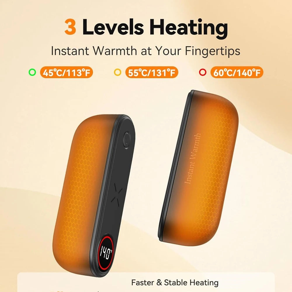 Hand Warmers Rechargeable 2 Pack 6000mAh Magnetic Electric Hand Warmer with LED Display Portable Camping Tech Gifts Outdoors
