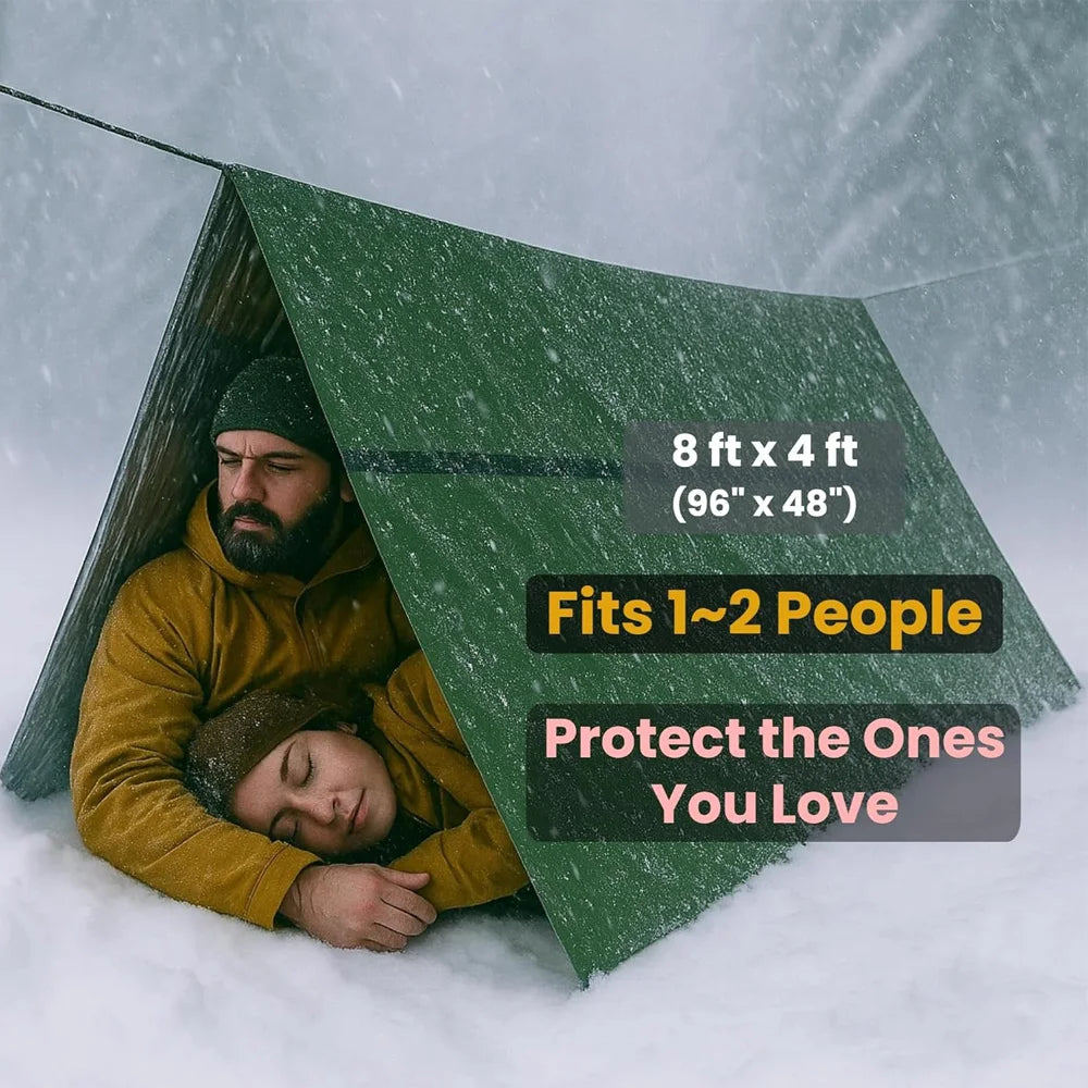 2-Person Emergency Tent Waterproof Camping Travel Pergola Family Campaign House Tourist Tents Cool Gear Equipment Coat