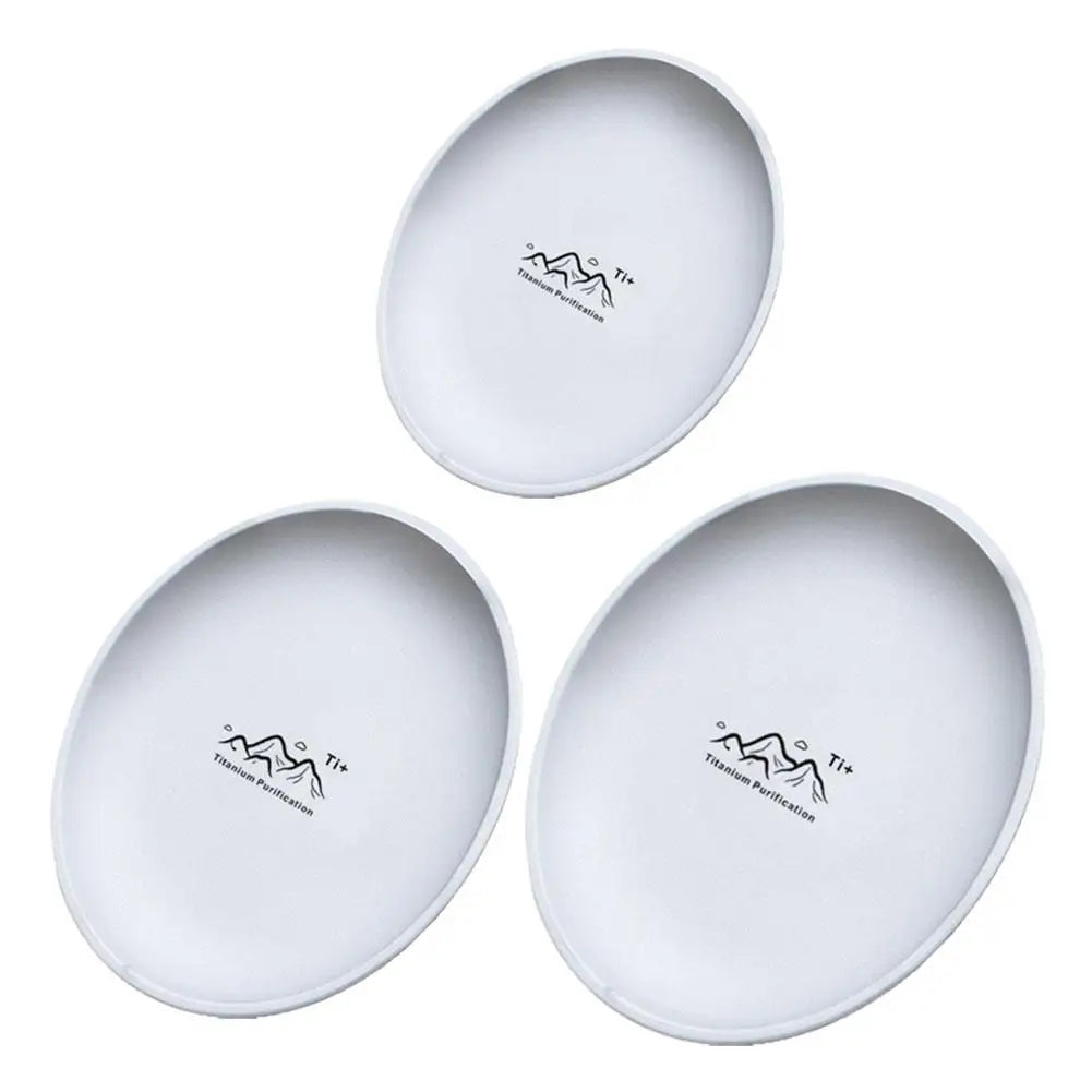 Titanium Camping Plate Multi-Purpose Creative Camping Plate For Barbecue Home Titanium Dinnerware Round Frosted Picnic Gear