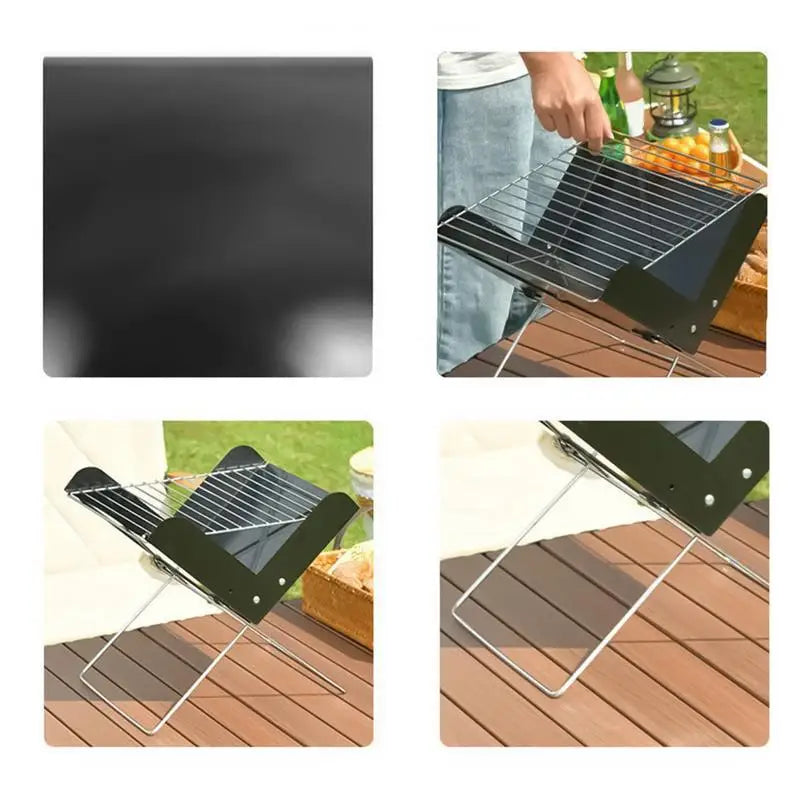 Heavy Duty Portable Folding Metal Grill for Camping Outdoor Cooking Desktop Camp Fire Barbecue Grilling Picnics