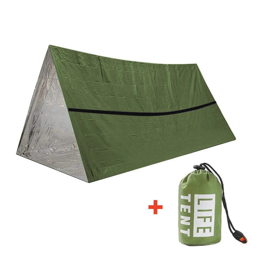 2-Person Emergency Tent Waterproof Camping Travel Pergola Family Campaign House Tourist Tents Cool Gear Equipment Coat
