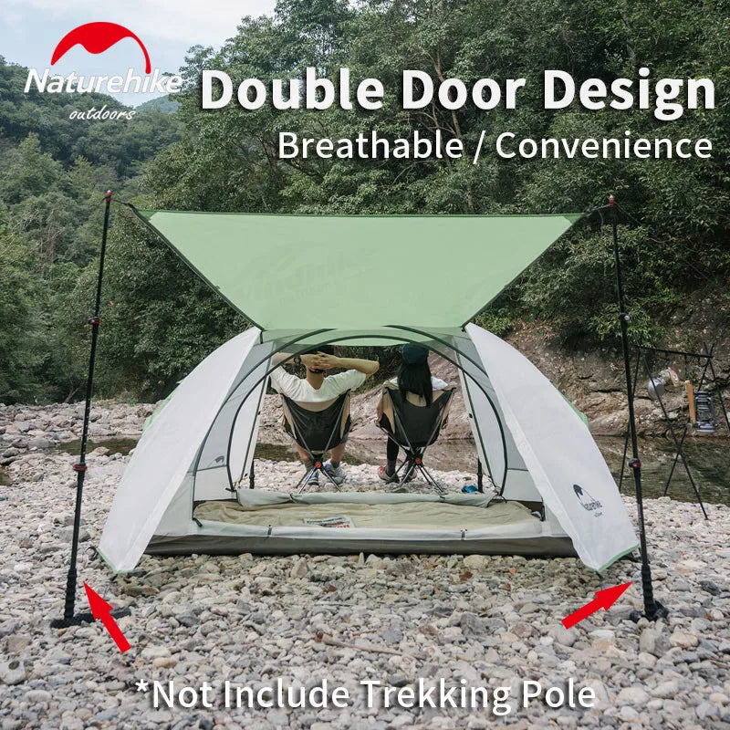 Naturehike Camping Tents 210T 2 Person Outdoor Tent Travel Fishing Tents Bushcraft Waterproof Beach Shell Tent Canopy