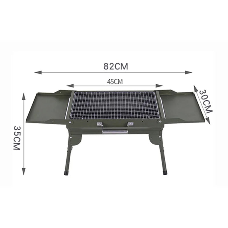 Stainless Steel Folding Grill Outdoor Portable BBQ Charcoal Grill Multi-Purpose Carbon Grill