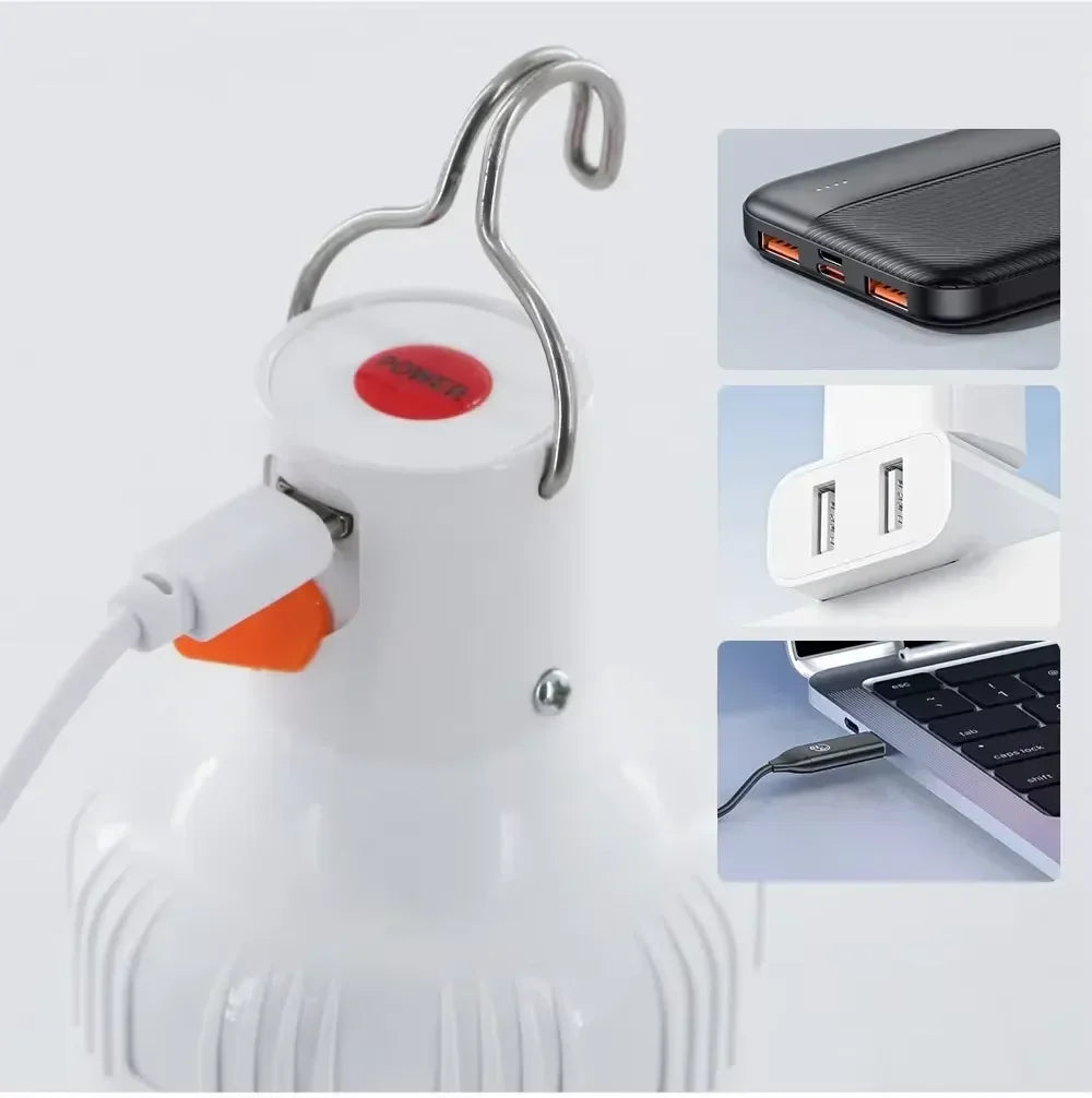 1PCS Rechargeable LED Emergency Light Bulb, Waterproof, Durable, Ideal for Camping, Hiking, Outdoor Adventures