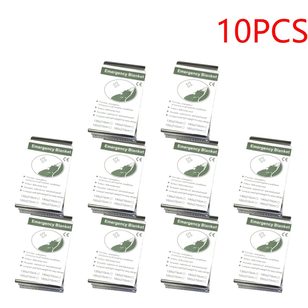 1-20PCS Emergency Blanket Outdoor Survival First Aid Kit Windproof Insulation Lifesaving PET Keep Foil Thermal Rescue Blanket