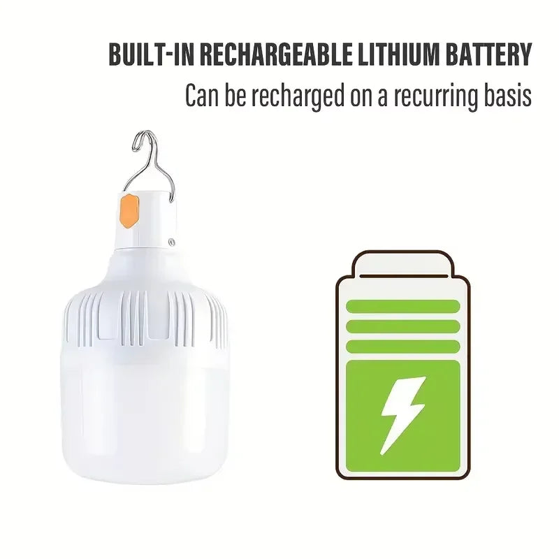 1PCS Rechargeable LED Emergency Light Bulb, Waterproof, Durable, Ideal for Camping, Hiking, Outdoor Adventures