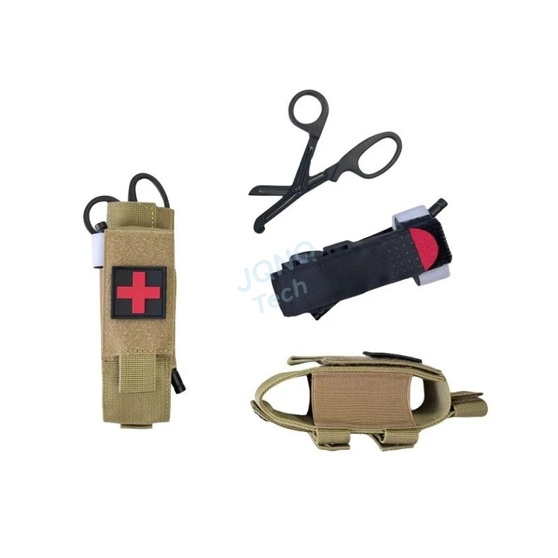 New Tactical Cat First Aid Nylon Tourniquet Pouch Single Pistol Case Outdoor Hunting Knife Holster Medical Scissor Packs