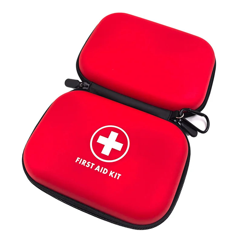Compact Hard-Case First Aid Kit with Carabiner – Portable Emergency Medical Bag for Outdoor, Travel & Home
