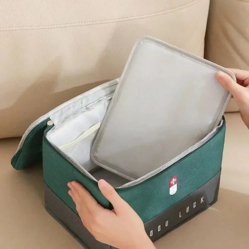 Large-Capacity Thickened Medicine Box Layered Family First Aid Kit Medicine Boxes Medicine Cabinet Portable Fabric Storage Bag