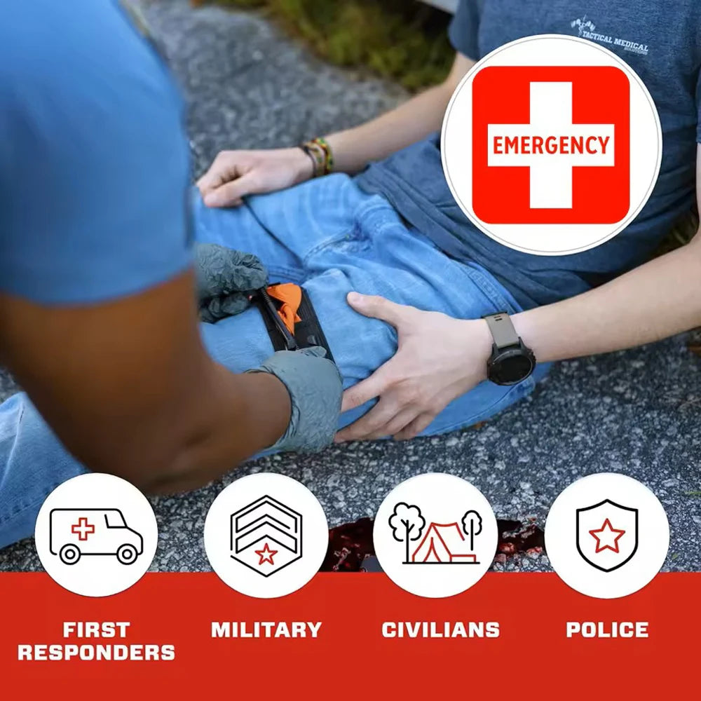 Emergency Tourniquet Tactical - Single Handed Medical First Aid Strap for Outdoor, Hiking, Camping, Travel, Survival Kit