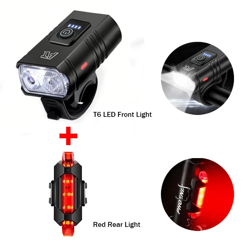 LED Bicycle Front Light Type-C Rechargeable Bicycle Headlight MTB Road Bike Headlamp Easy to Install Cycling Accessories