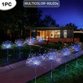 HOMEFISH NEW 200LEDs Solar Fireworks Lights Outdoor Waterproof Garden Lights 8 Lighting Modes with Remote Control Decoration