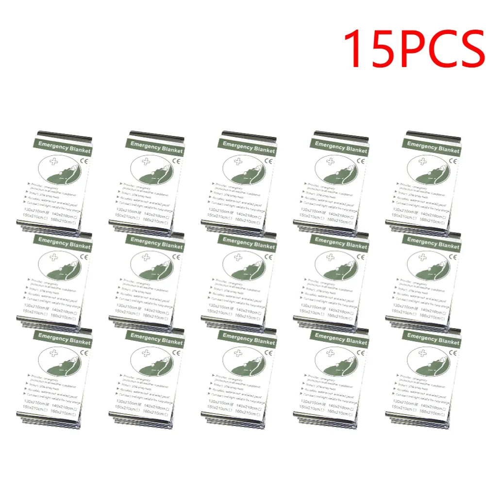 1-20PCS Emergency Blanket Outdoor Survival First Aid Kit Windproof Insulation Lifesaving PET Keep Foil Thermal Rescue Blanket